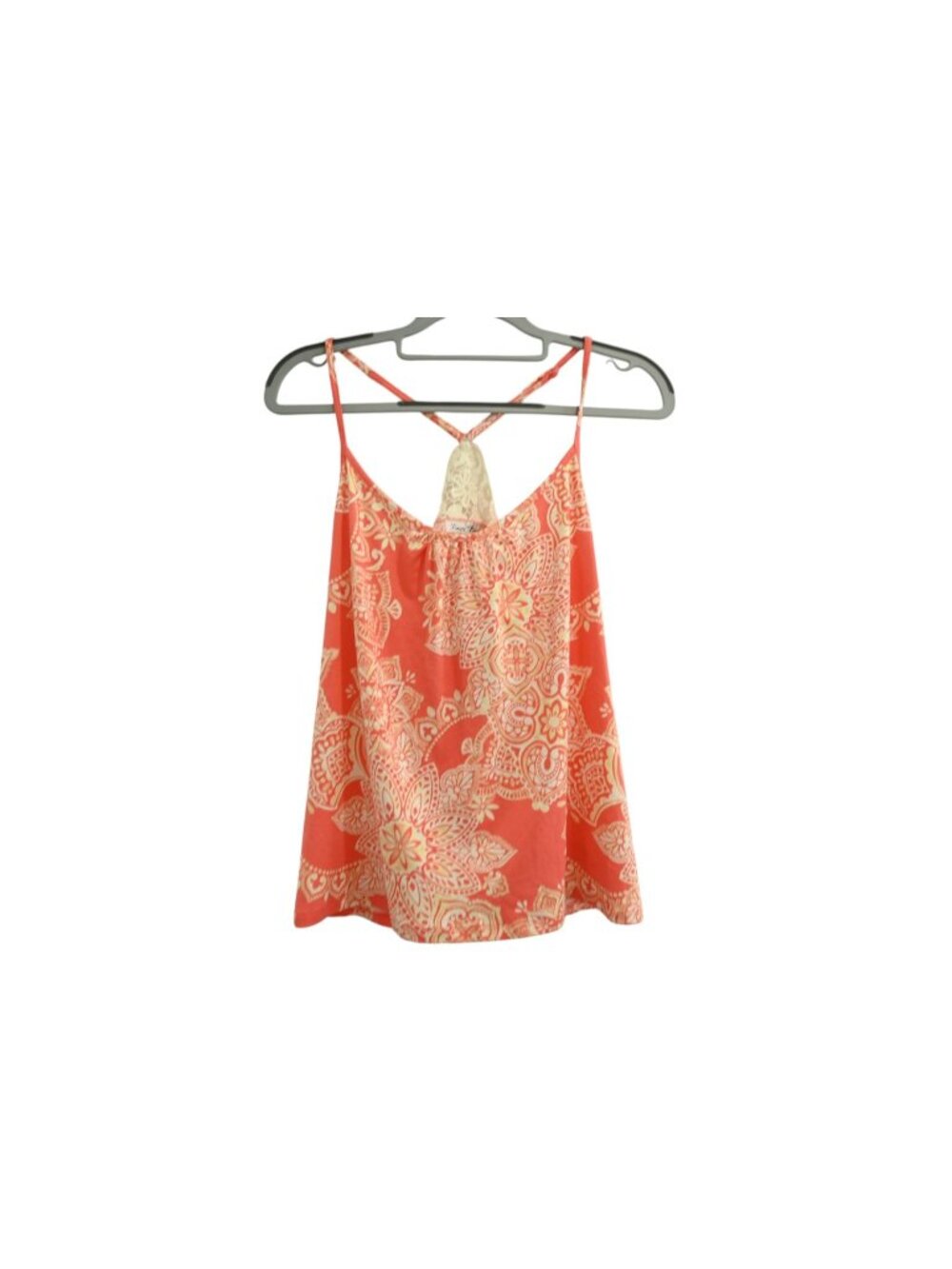 NWOT Linea Donatella Jersey Camisole Sleep Lounge Sz M Coral Paisley Print